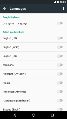 Press the required language to add it.