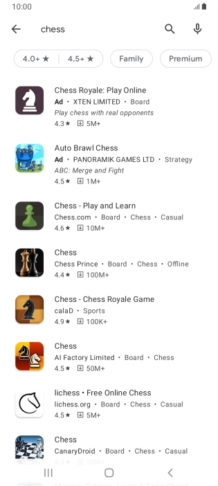 Press the required app.