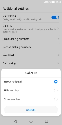 Press Show number to turn on caller identification.