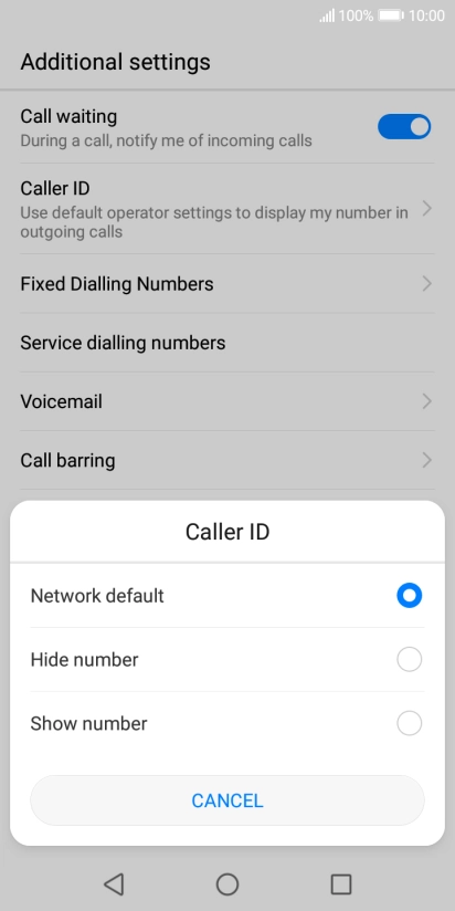 Press Show number to turn on caller identification.