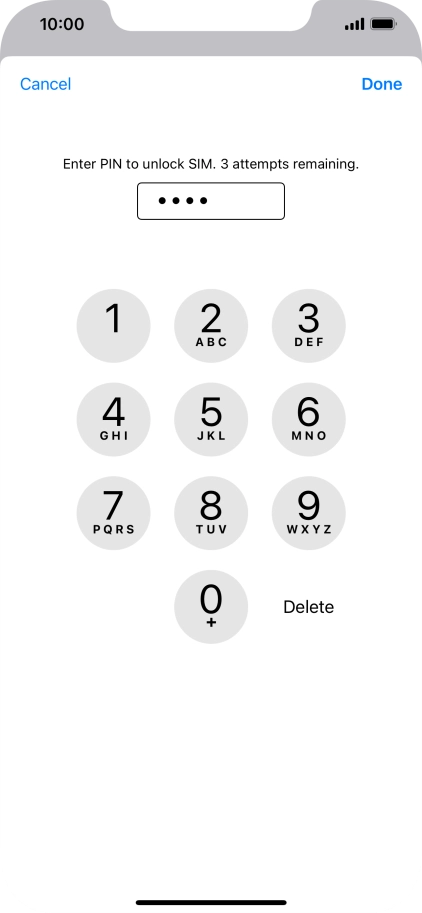Key in your PIN and press Done.