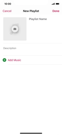 Press the text input field and key in a name for the playlist.