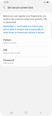 Press the required phone lock code and follow the instructions on the screen to create an additional phone lock code.