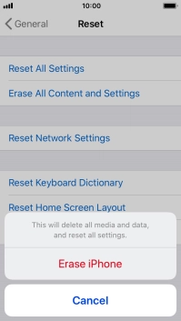 Press Erase iPhone.
