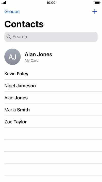 Press the new contact icon.