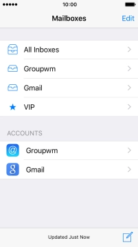 Press the required email account.