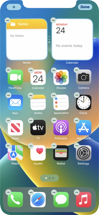 Press the home screen icon.