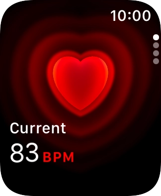 Your current heart rate is displayed below Current.