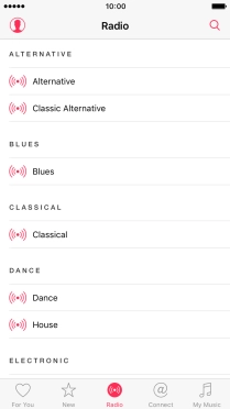 Press the required radio channel to start playback of other streaming radio channels.