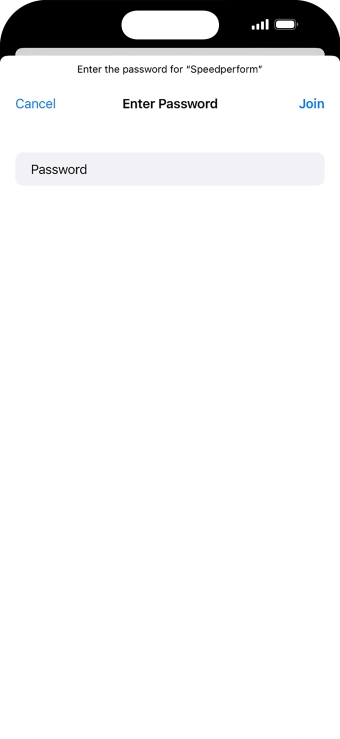 Key in the password for the Wi-Fi network and press Join.