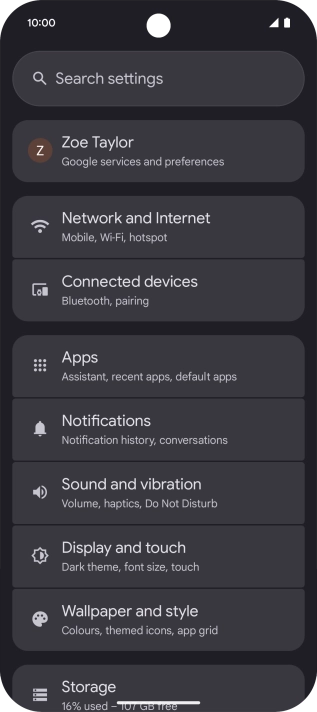 Press Sound and vibration.