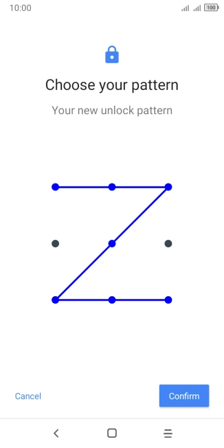 Repeat the selected phone lock code and press Confirm.