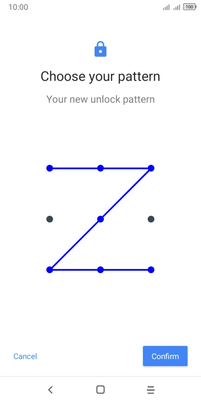 Repeat the selected phone lock code and press Confirm.