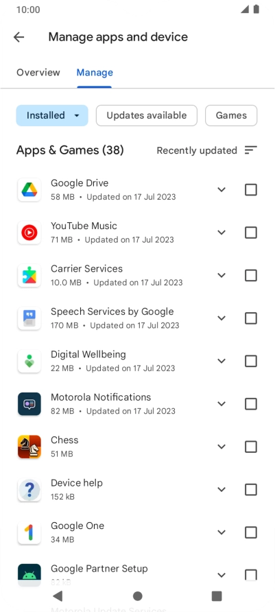 Press the required app.