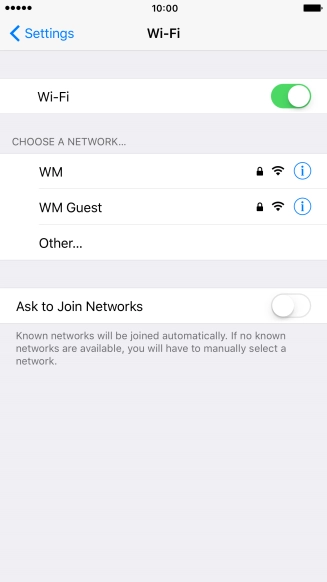 Press the required Wi-Fi network and key in the password for the Wi-Fi network.