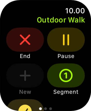 Press End to stop your training activity.