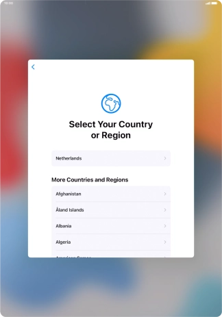 Press the required country or area.