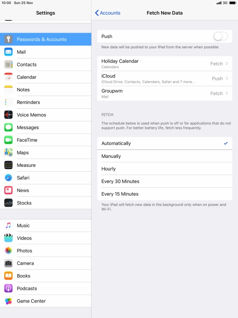 If you turn off the function, press the required setting.
