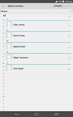 Press the field next to 