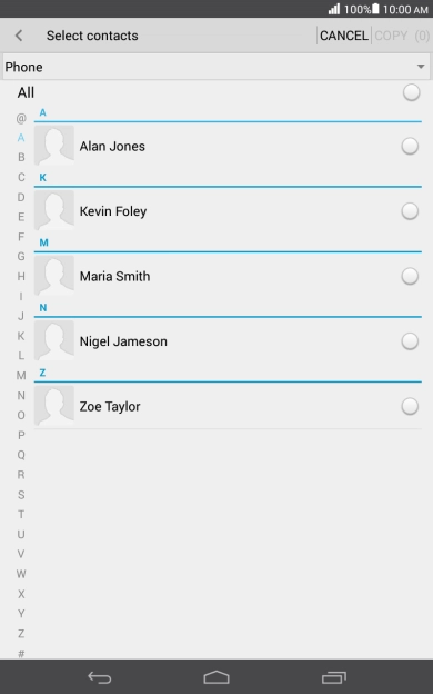 Press the field next to 