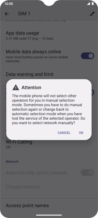 Press OK and your phone will search for networks.