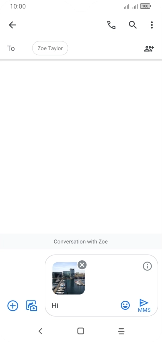 Press the send icon when you've finished your picture message.