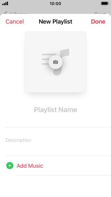 Press the text input field and key in a name for the playlist.