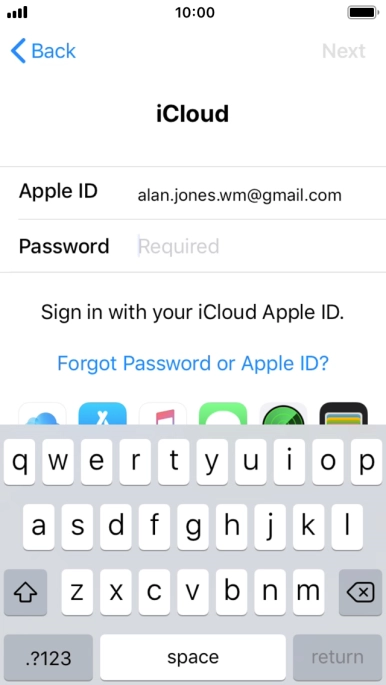 Press the field next to 