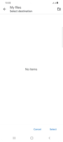 To create a new folder, press the new folder icon and follow the instructions on the screen to create a new folder.