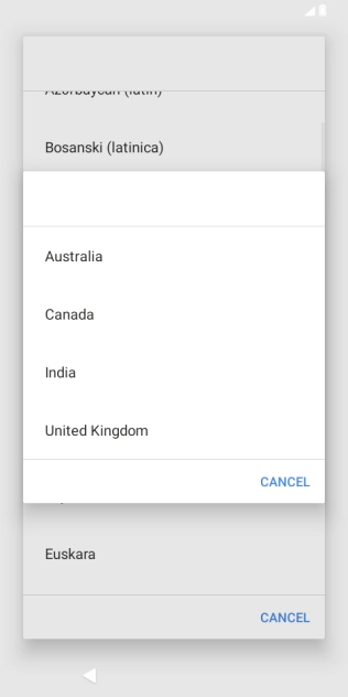 Press the required country.