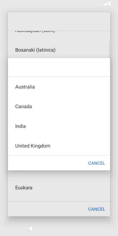 Press the required country.