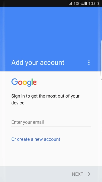If you don t have a Google account, press Or create a new account and follow the instructions on the screen to create an account.