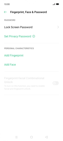 Press Lock Screen Password and key in the additional phone lock code you created earlier.