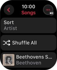 Go to the required category or playlist and press the required audio file.
