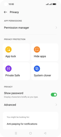 Press Permission manager.
