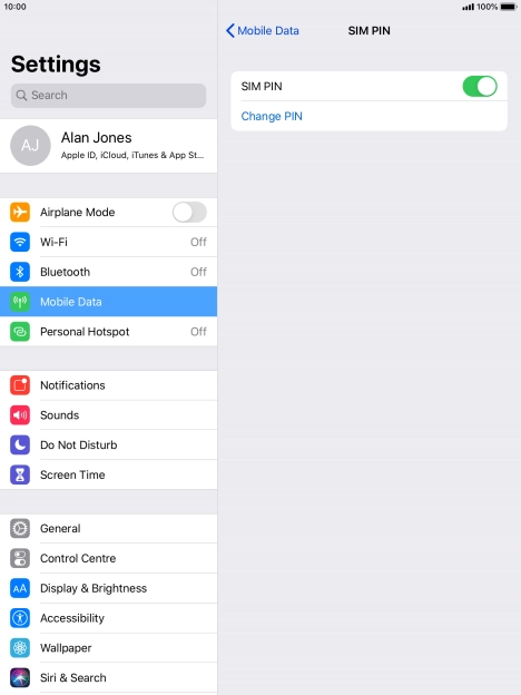 Press the indicator next to 