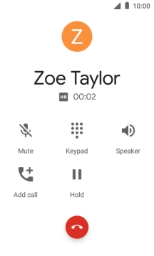 Press the end call icon.