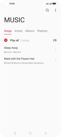 Press the required category and go to the required audio file.