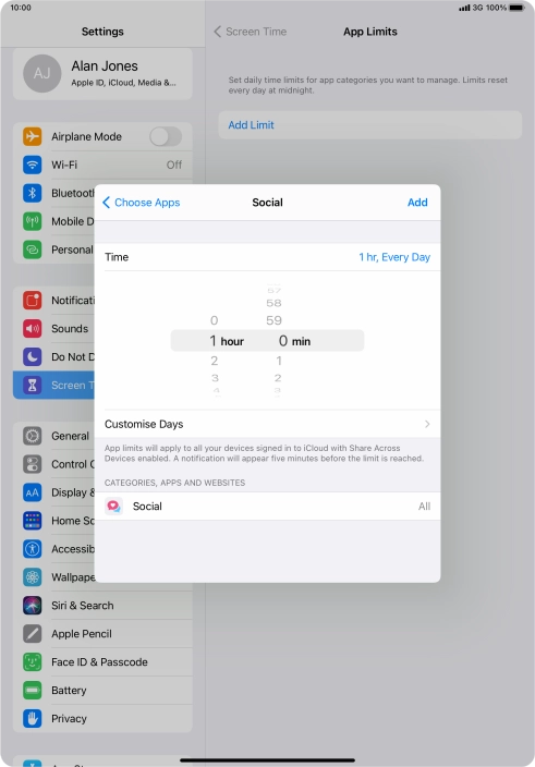 Press Customise Days.