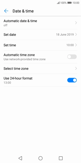 Press Automatic date & time.