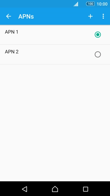 Press the field next to the data connection to activate it.