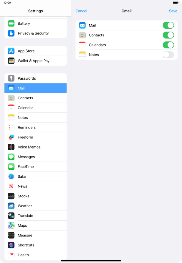 If this screen is displayed, you email account has been recognised and set up automatically. Follow the instructions on the screen to key in more information and finish setting up your tablet.
