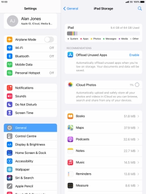 Press the required app.
