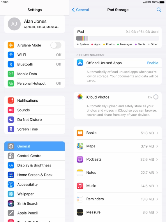 Press the required app.