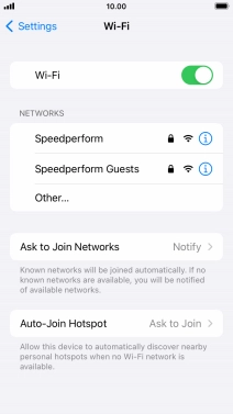 Press the required Wi-Fi network and key in the password for the Wi-Fi network.