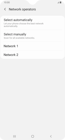 Press the required network.
