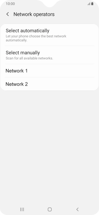 Press the required network.