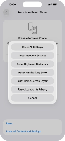 Press Reset Network Settings.