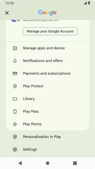 Press Manage apps and device.