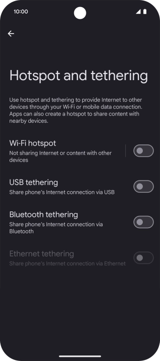 Press Wi-Fi hotspot.